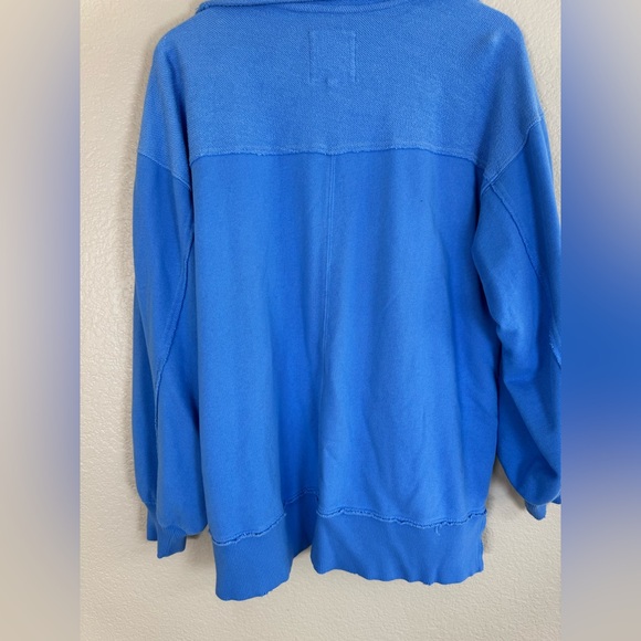 Aerie Starry Skies Open Neck Oversized Sweatshirt Blue Small $65 - Picture 14 of 15